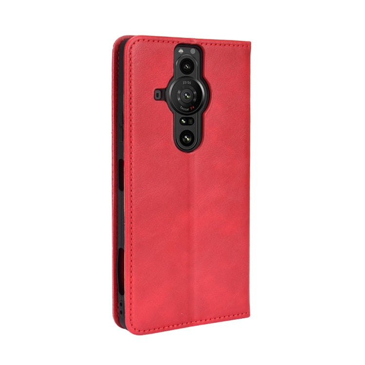 For Sony Xperia Pro-I Magnetic Buckle Retro Texture Leather Case