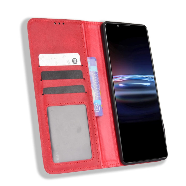 For Sony Xperia Pro-I Magnetic Buckle Retro Texture Leather Case