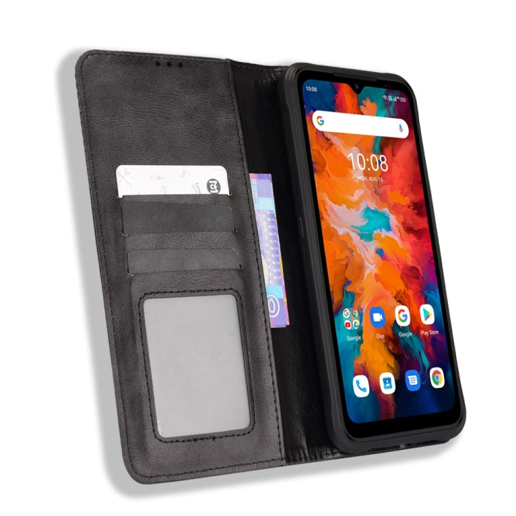 For Umidigi Bison X10 Magnetic Buckle Retro Texture Leather Case