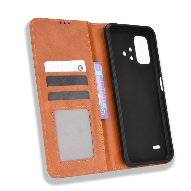 For Umidigi Bison X10 Magnetic Buckle Retro Texture Leather Case