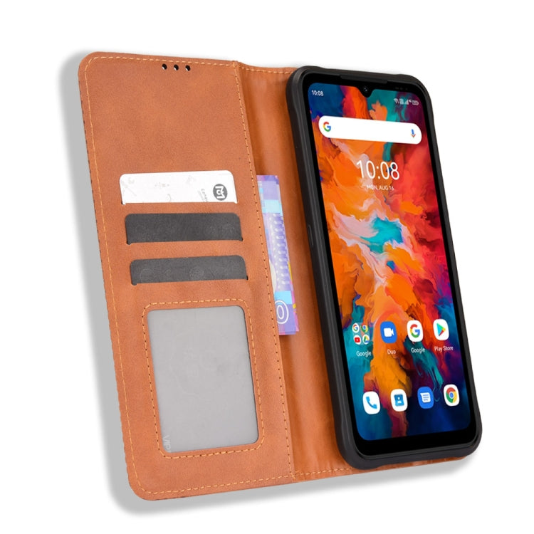 For Umidigi Bison X10 Magnetic Buckle Retro Texture Leather Case