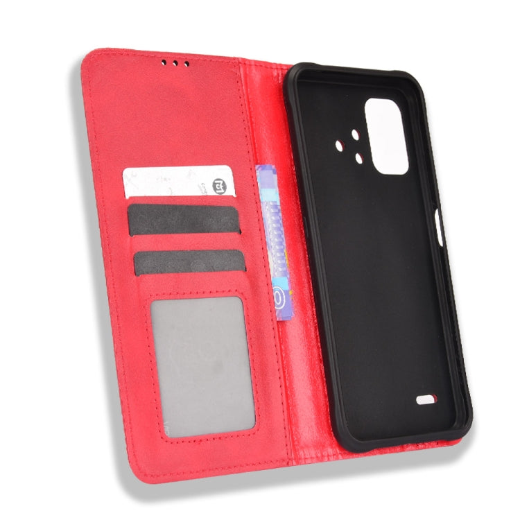 For Umidigi Bison X10 Magnetic Buckle Retro Texture Leather Case