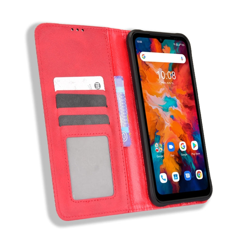 For Umidigi Bison X10 Magnetic Buckle Retro Texture Leather Case