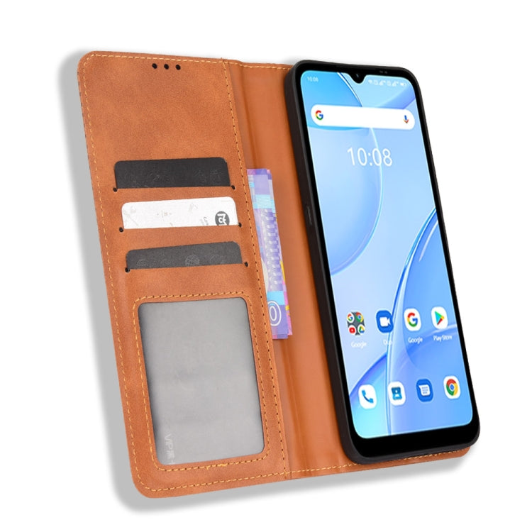 For Umidigi Power 5S Magnetic Buckle Retro Texture Leather Case