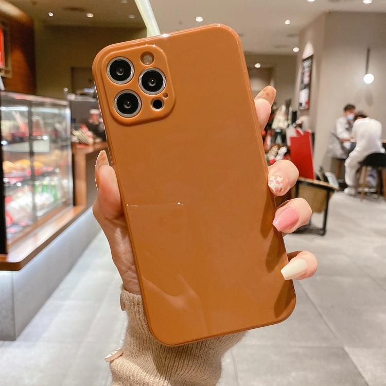 For iPhone 13 Glossy Straight-Edge TPU Phone Case