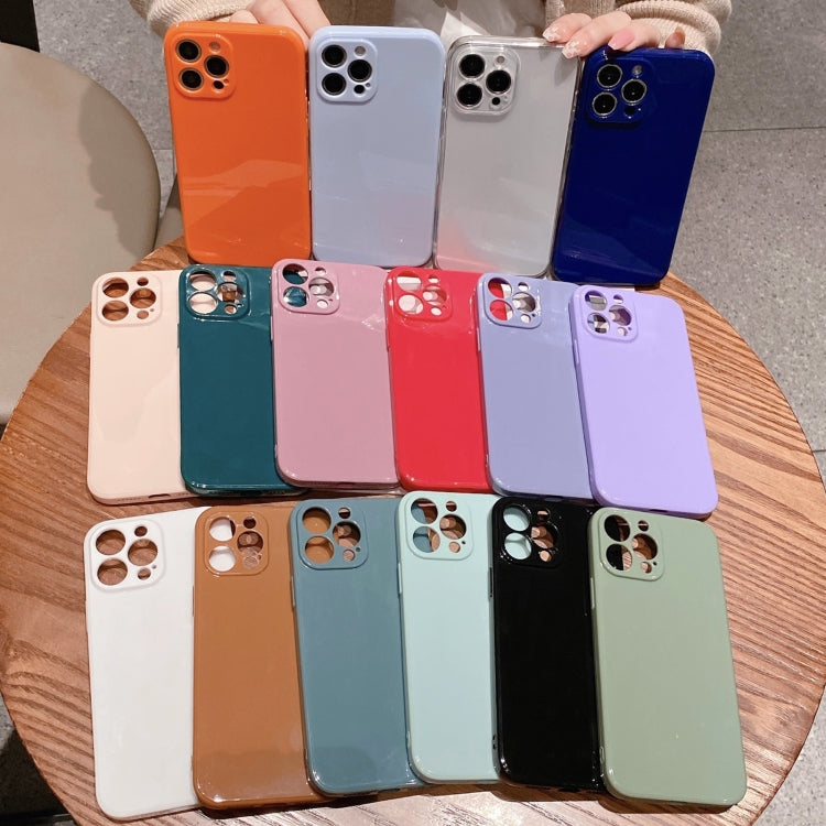 For iPhone 13 Glossy Straight-Edge TPU Phone Case