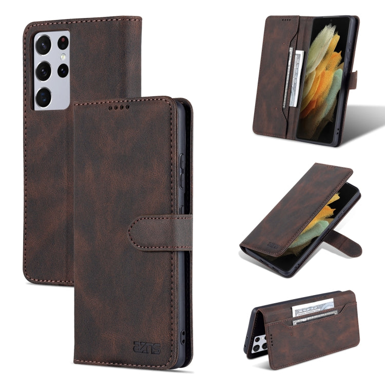 For Samsung Galaxy S21 Ultra 5G AZNS Dream II Skin Feel Horizontal Flip Leather Case