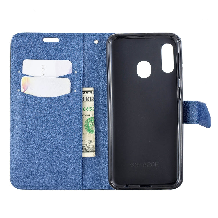 For Galaxy  A20E Matching Color Frosted Texture Horizontal Flip PU Leather Case with Holder & Card Slots & Lanyard