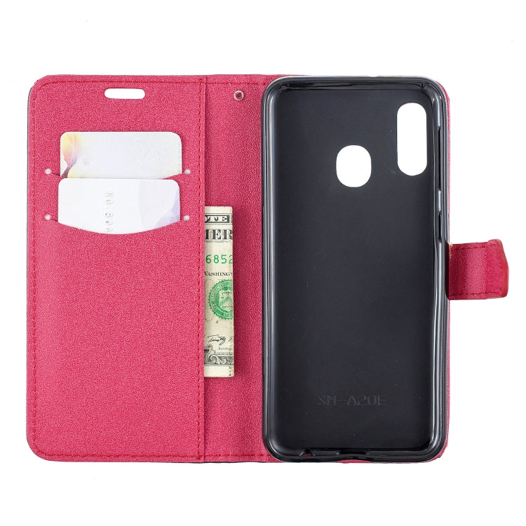 For Galaxy  A30 Matching Color Frosted Texture Horizontal Flip PU Leather Case with Holder & Card Slots & Lanyard