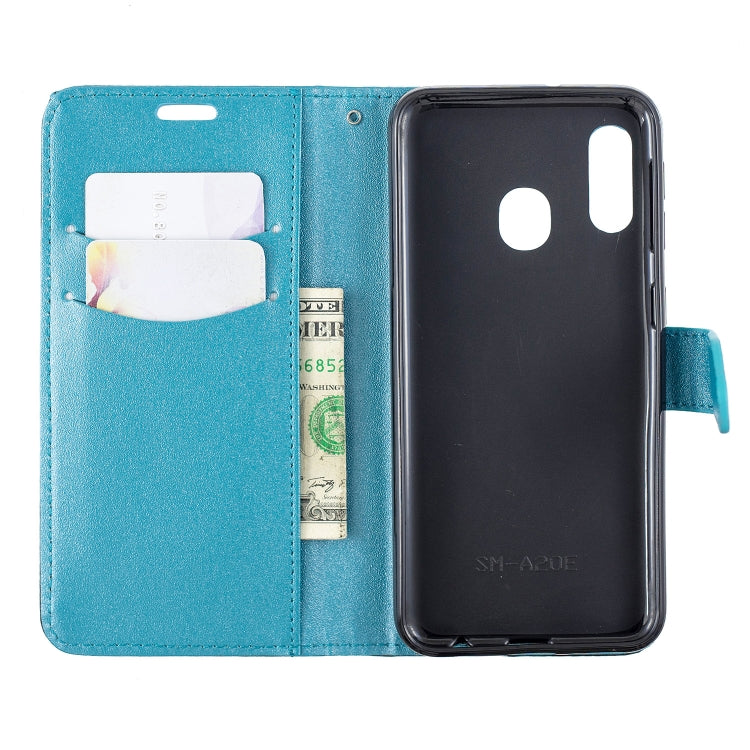 For Galaxy  A30 Matching Color Frosted Texture Horizontal Flip PU Leather Case with Holder & Card Slots & Lanyard