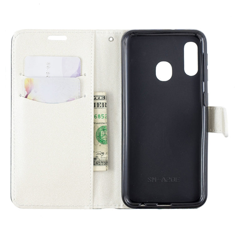 For Galaxy  A30 Matching Color Frosted Texture Horizontal Flip PU Leather Case with Holder & Card Slots & Lanyard