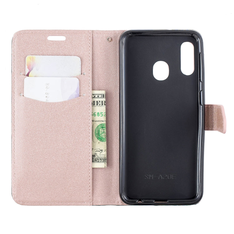For Galaxy  A30 Matching Color Frosted Texture Horizontal Flip PU Leather Case with Holder & Card Slots & Lanyard