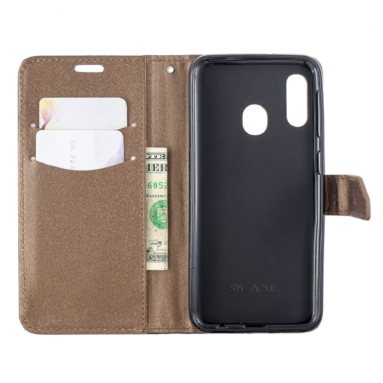 For Galaxy  A40 Matching Color Frosted Texture Horizontal Flip PU Leather Case with Holder & Card Slots & Lanyard