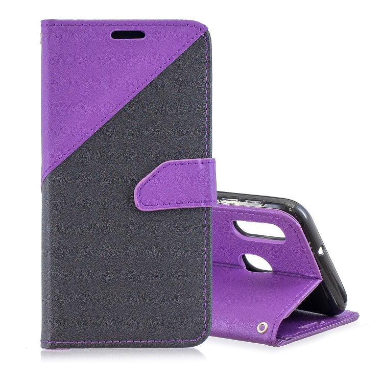 For Galaxy  A40 Matching Color Frosted Texture Horizontal Flip PU Leather Case with Holder & Card Slots & Lanyard