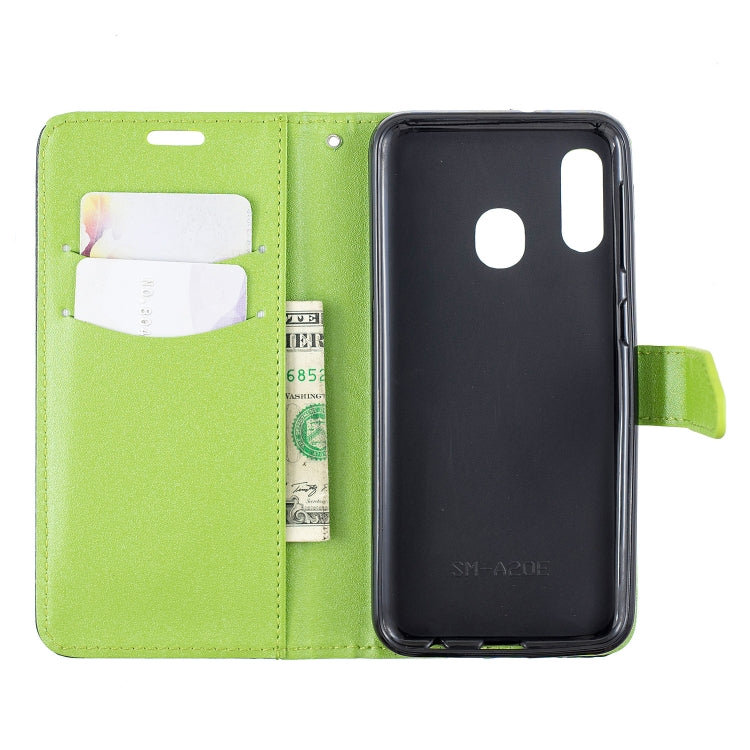 For Galaxy  A40 Matching Color Frosted Texture Horizontal Flip PU Leather Case with Holder & Card Slots & Lanyard