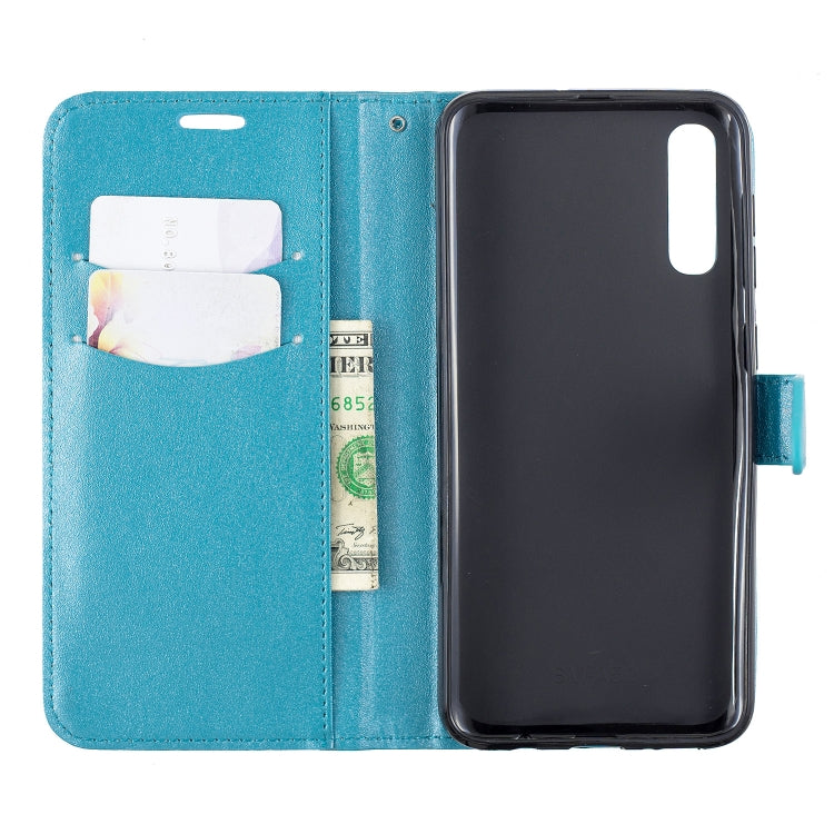 For Galaxy  A50 Matching Color Frosted Texture Horizontal Flip PU Leather Case with Holder & Card Slots & Lanyard