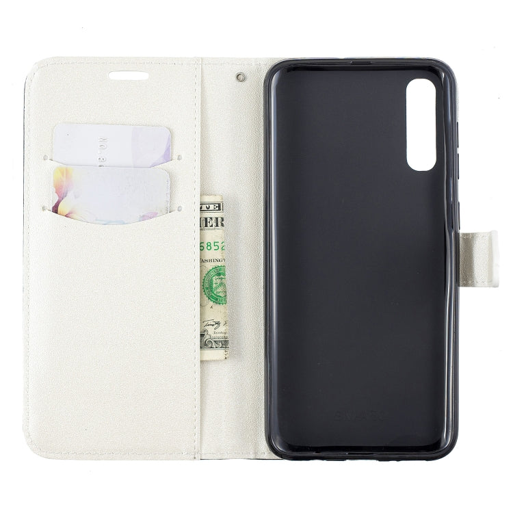 For Galaxy  A50 Matching Color Frosted Texture Horizontal Flip PU Leather Case with Holder & Card Slots & Lanyard