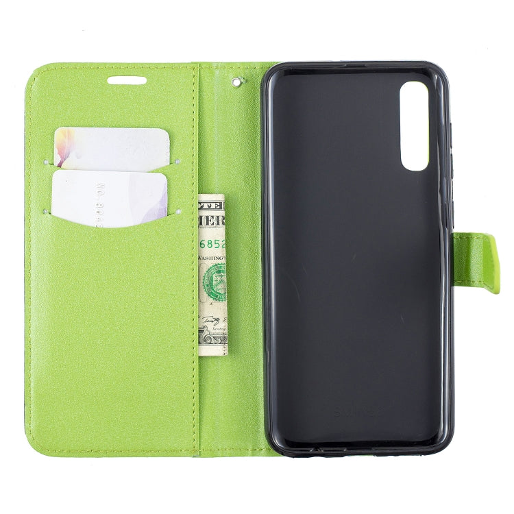 For Galaxy  A50 Matching Color Frosted Texture Horizontal Flip PU Leather Case with Holder & Card Slots & Lanyard