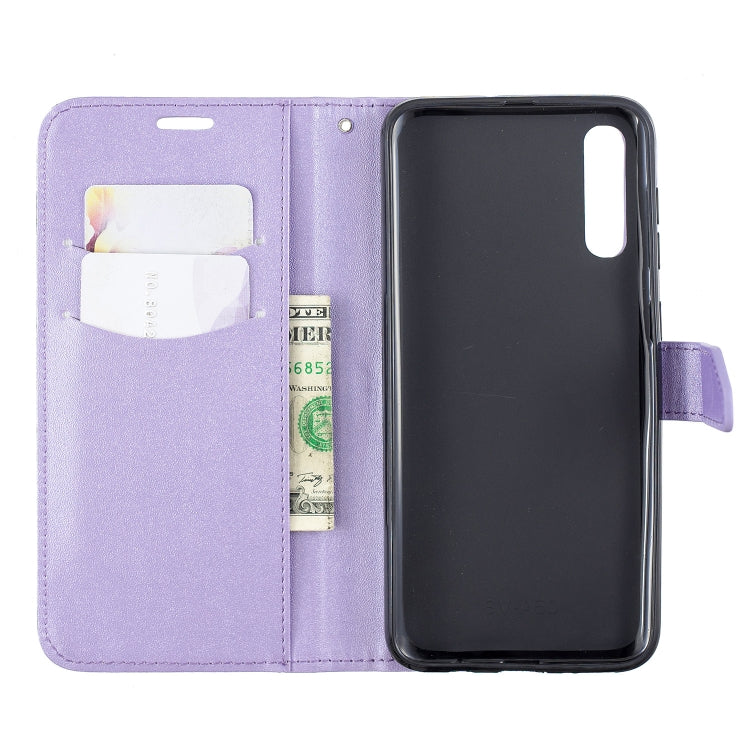 For Galaxy  A70 Matching Color Frosted Texture Horizontal Flip PU Leather Case with Holder & Card Slots & Lanyard