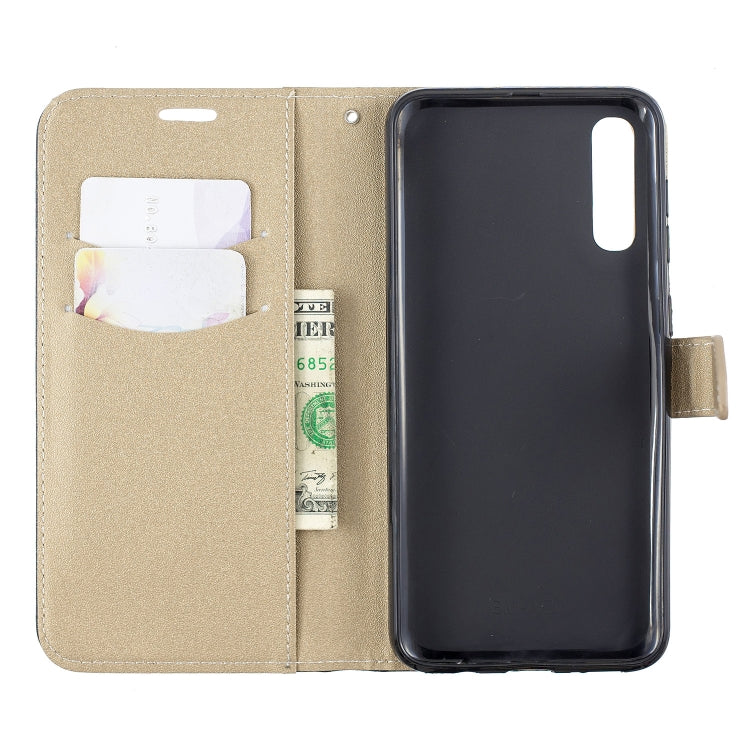 For Galaxy  A70 Matching Color Frosted Texture Horizontal Flip PU Leather Case with Holder & Card Slots & Lanyard