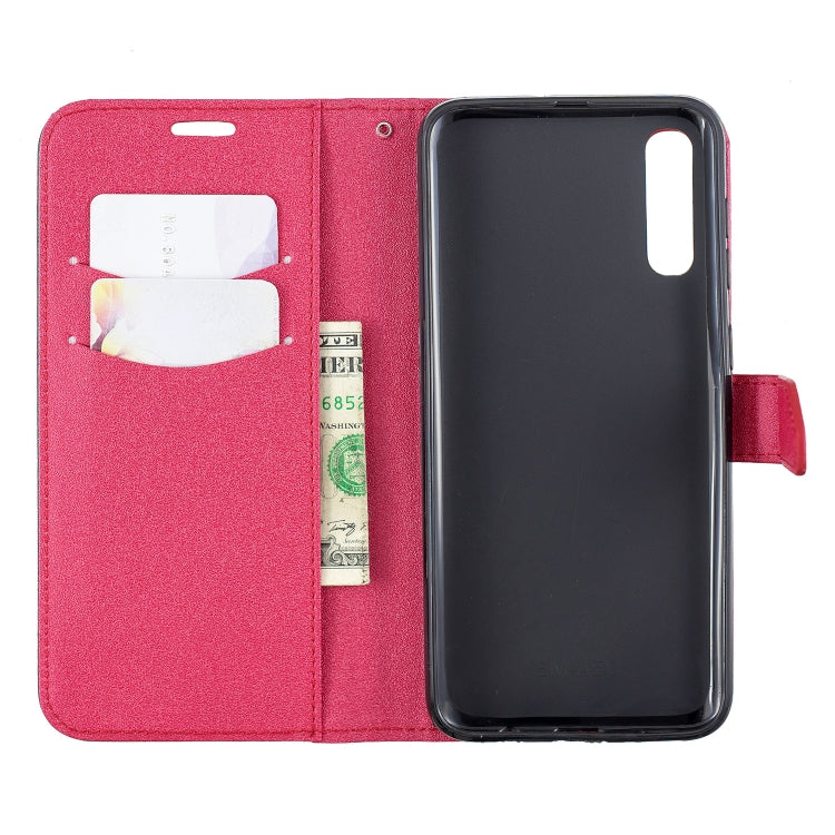 For Galaxy  A70 Matching Color Frosted Texture Horizontal Flip PU Leather Case with Holder & Card Slots & Lanyard