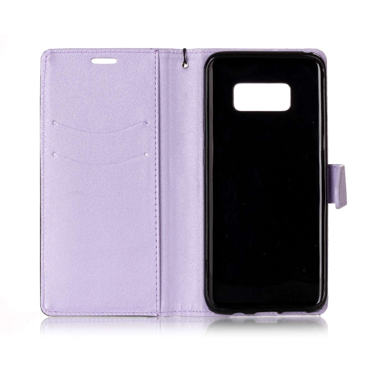 For  Galaxy S8 Matching Color Frosted Texture Horizontal Flip PU Leather Case with Holder & Card Slots & Lanyard