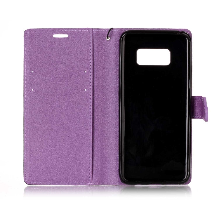 For  Galaxy S8 Matching Color Frosted Texture Horizontal Flip PU Leather Case with Holder & Card Slots & Lanyard