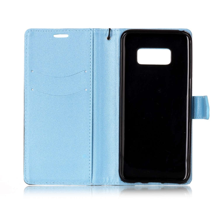 For  Galaxy S8 Matching Color Frosted Texture Horizontal Flip PU Leather Case with Holder & Card Slots & Lanyard