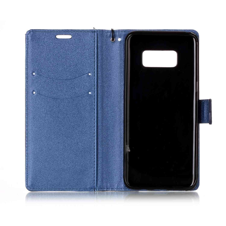 For  Galaxy S8 Matching Color Frosted Texture Horizontal Flip PU Leather Case with Holder & Card Slots & Lanyard