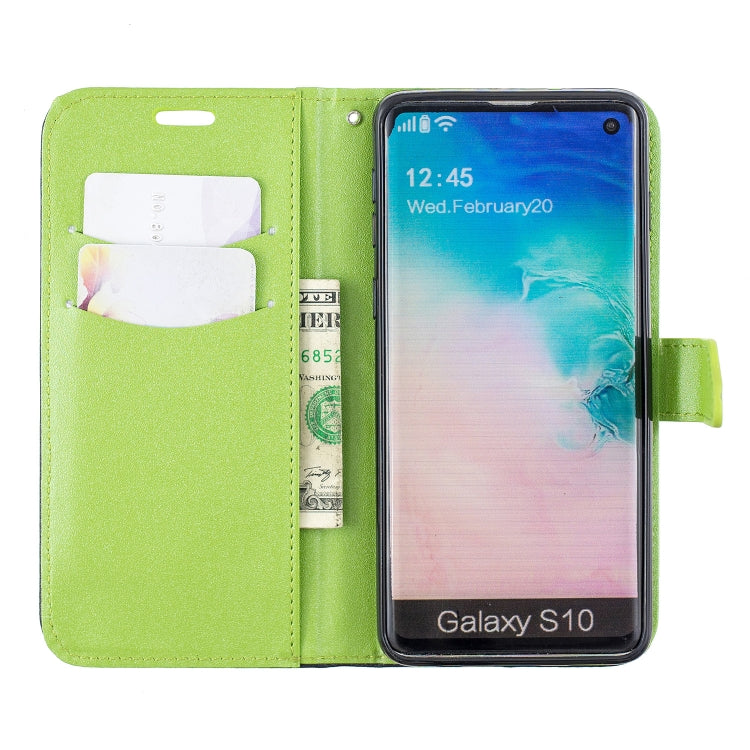 For Galaxy  S10 Matching Color Frosted Texture Horizontal Flip PU Leather Case with Holder & Card Slots & Lanyard