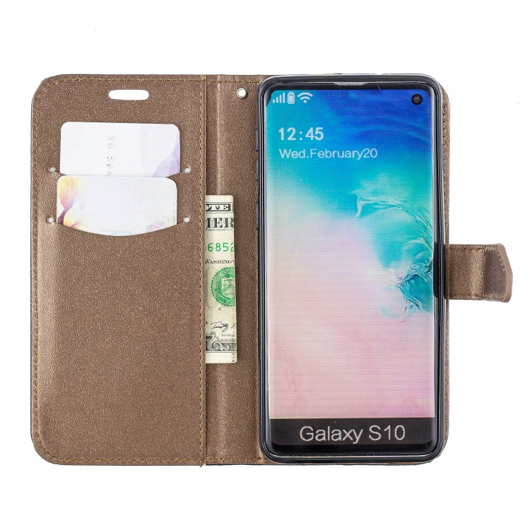 For Galaxy  S10E Matching Color Frosted Texture Horizontal Flip PU Leather Case with Holder & Card Slots & Lanyard