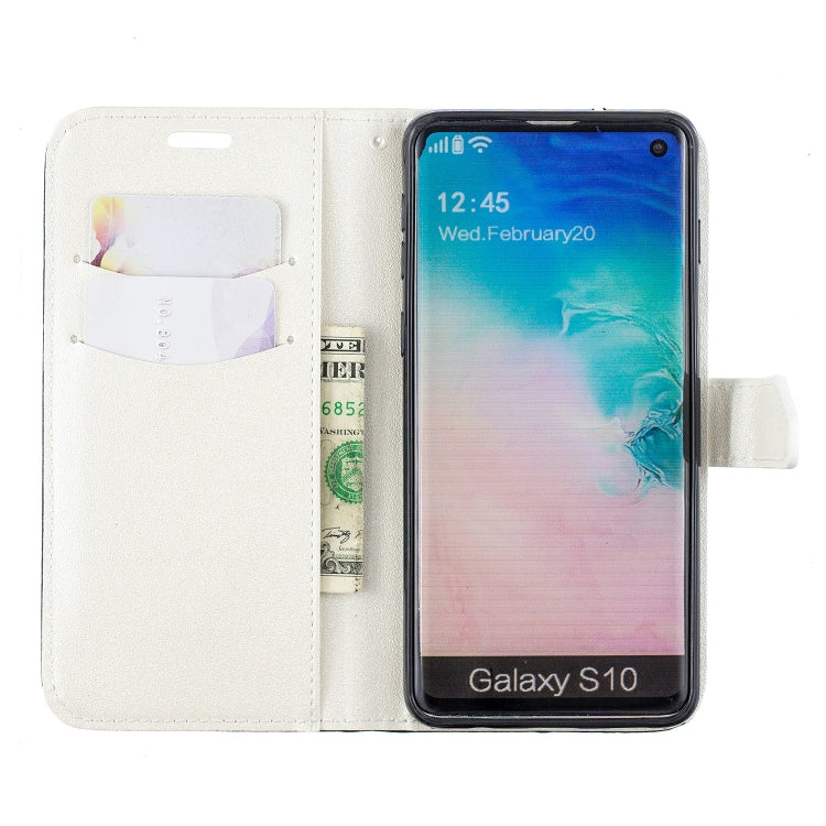 For Galaxy  S10E Matching Color Frosted Texture Horizontal Flip PU Leather Case with Holder & Card Slots & Lanyard