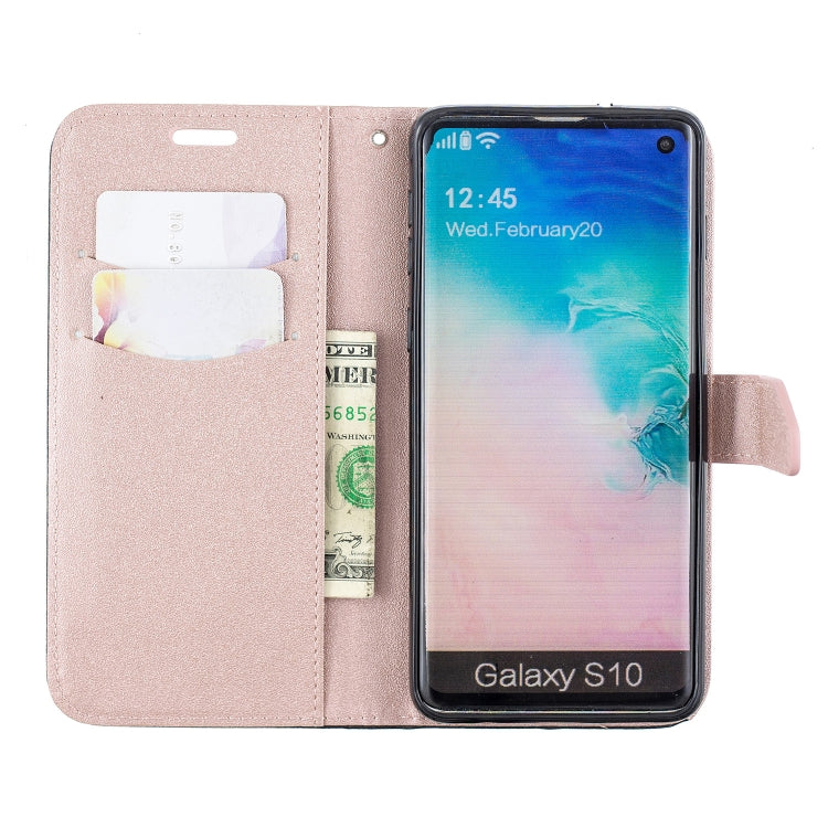 For Galaxy  S10E Matching Color Frosted Texture Horizontal Flip PU Leather Case with Holder & Card Slots & Lanyard