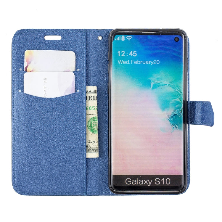 For Galaxy  S10E Matching Color Frosted Texture Horizontal Flip PU Leather Case with Holder & Card Slots & Lanyard