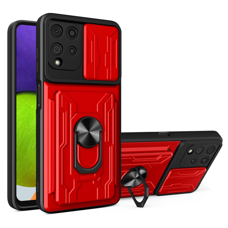 For Samsung Galaxy A22 4G Sliding Camshield Card Phone Case
