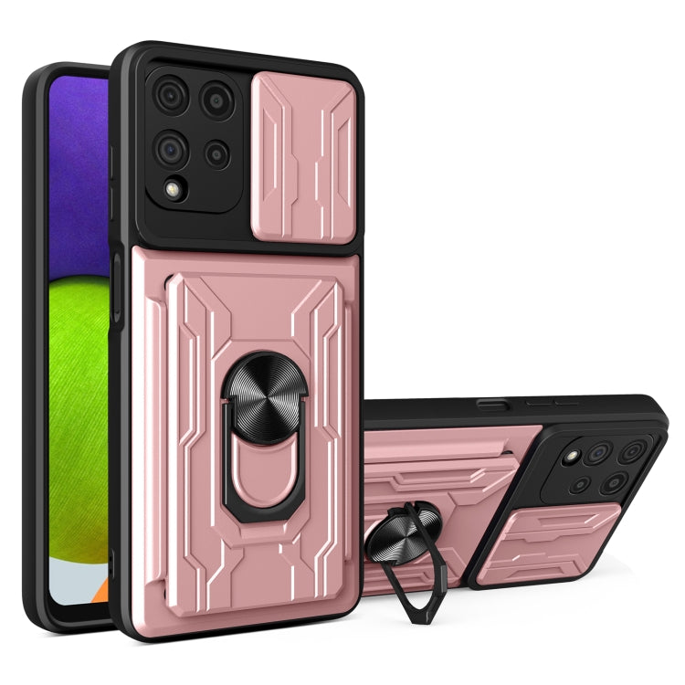 For Samsung Galaxy A22 4G Sliding Camshield Card Phone Case