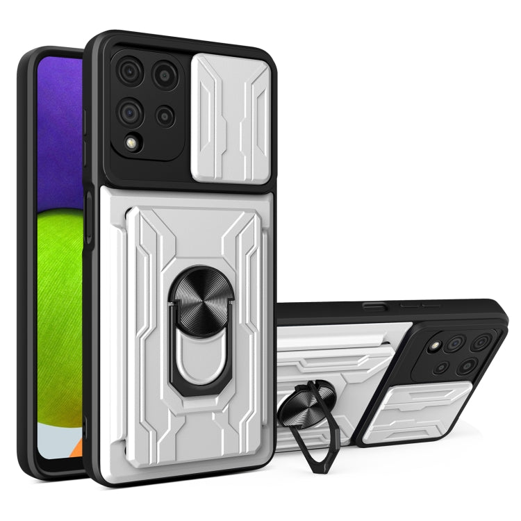 For Samsung Galaxy A22 4G Sliding Camshield Card Phone Case
