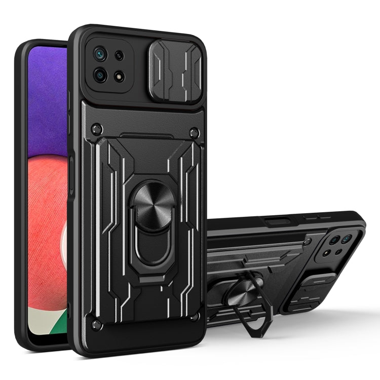 For Samsung Galaxy A22 5G Sliding Camshield Card Phone Case
