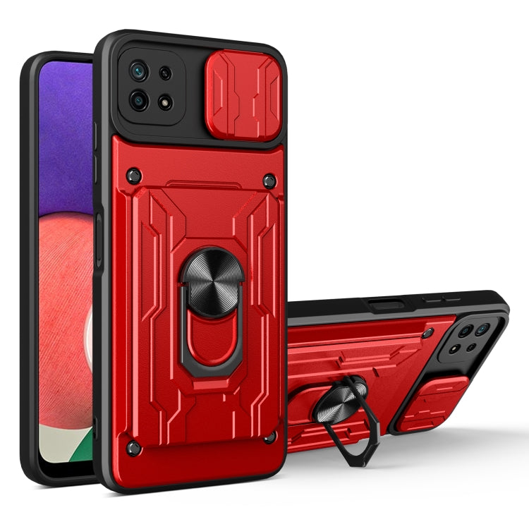 For Samsung Galaxy A22 5G Sliding Camshield Card Phone Case