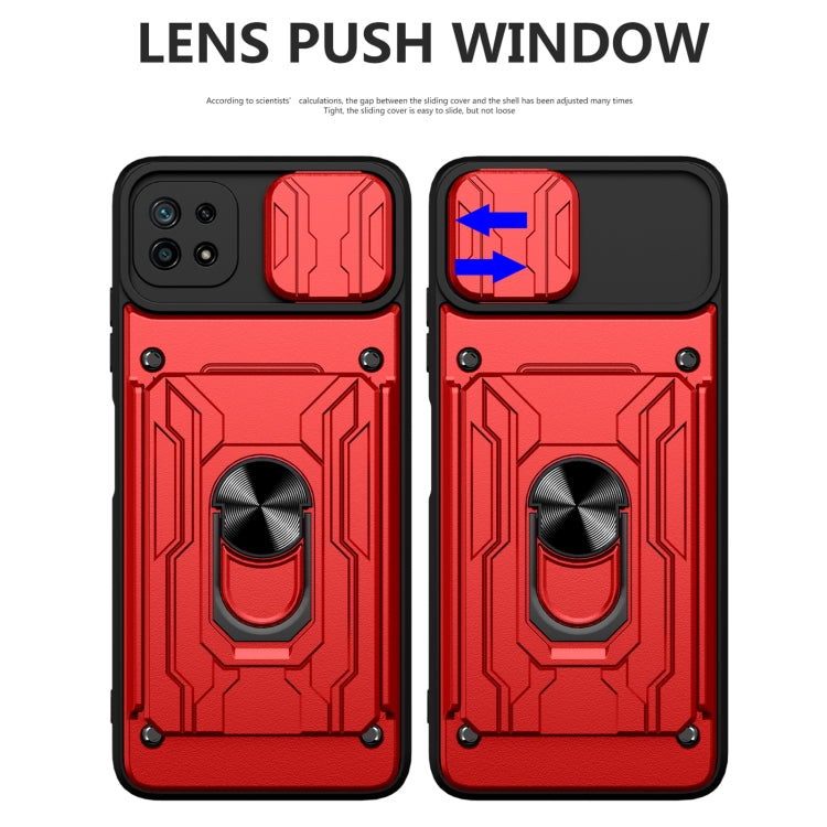 For Samsung Galaxy A22 5G Sliding Camshield Card Phone Case