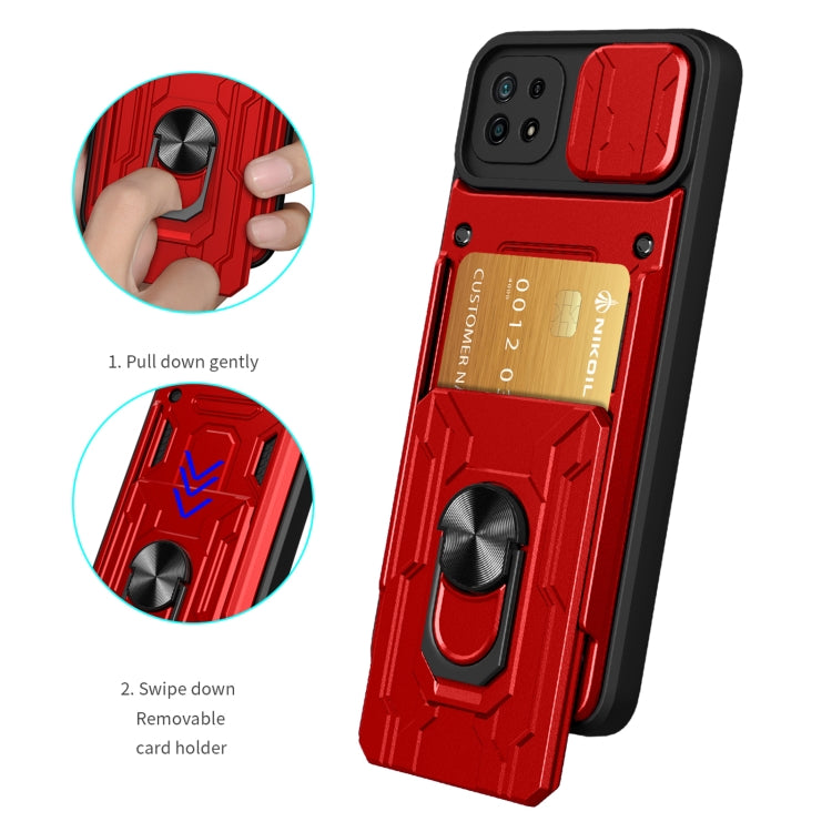 For Samsung Galaxy A22 5G Sliding Camshield Card Phone Case