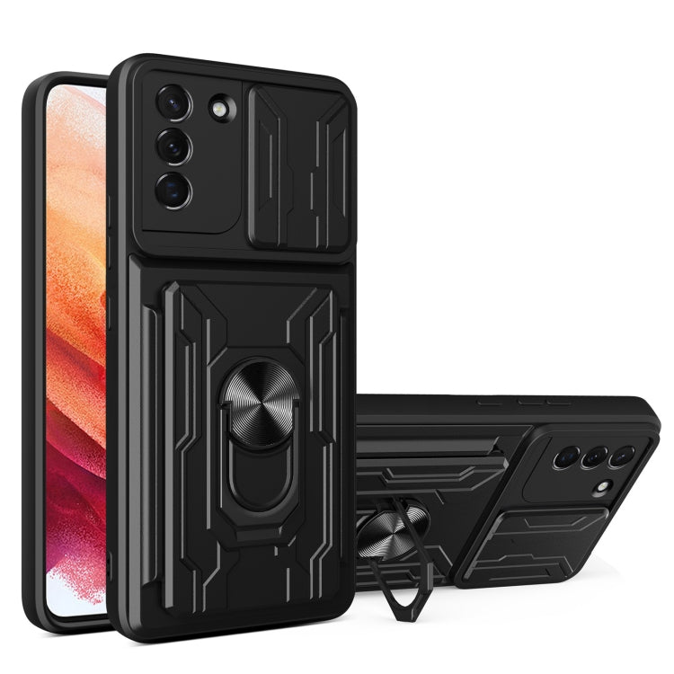 For Samsung Galaxy S21 5G Sliding Camshield Card Phone Case
