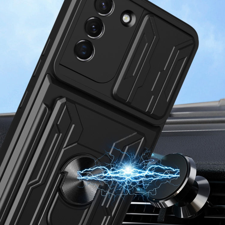 For Samsung Galaxy S21 5G Sliding Camshield Card Phone Case