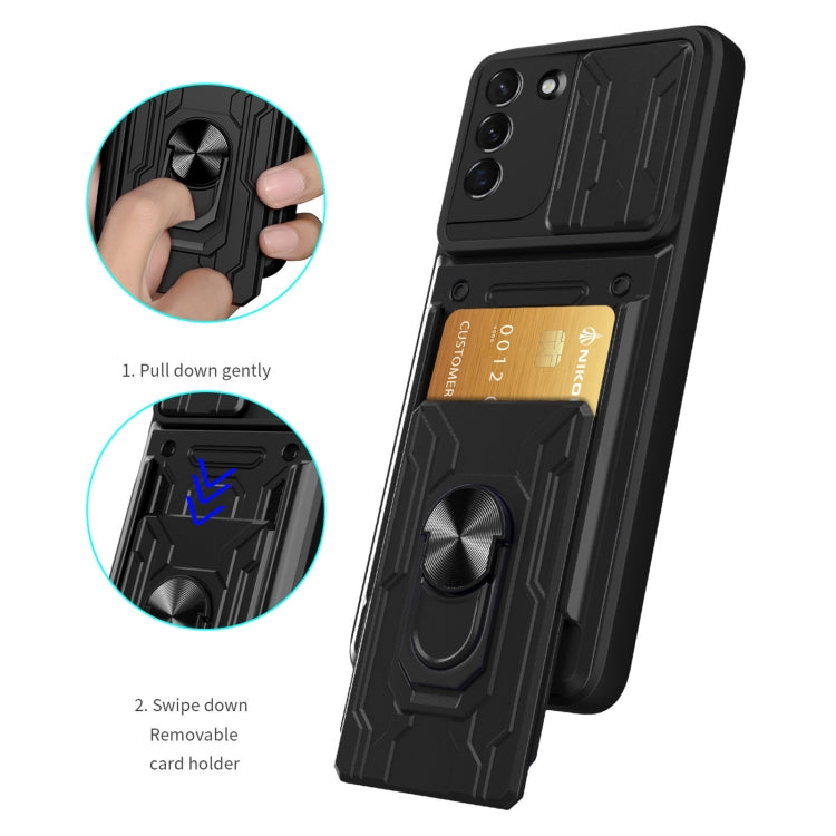 For Samsung Galaxy S21+ 5G Sliding Camshield Card Phone Case