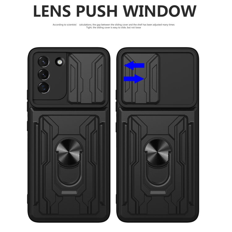 For Samsung Galaxy S21+ 5G Sliding Camshield Card Phone Case