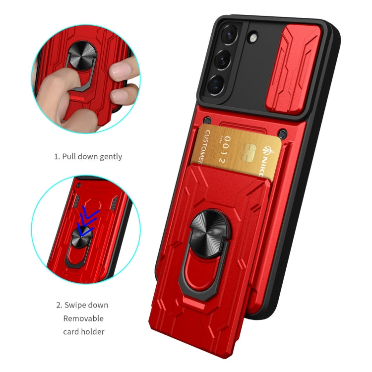 For Samsung Galaxy S22 5G Sliding Camshield Card Phone Case