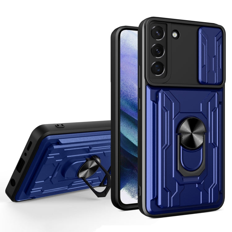 For Samsung Galaxy S22+ 5G Sliding Camshield Card Phone Case