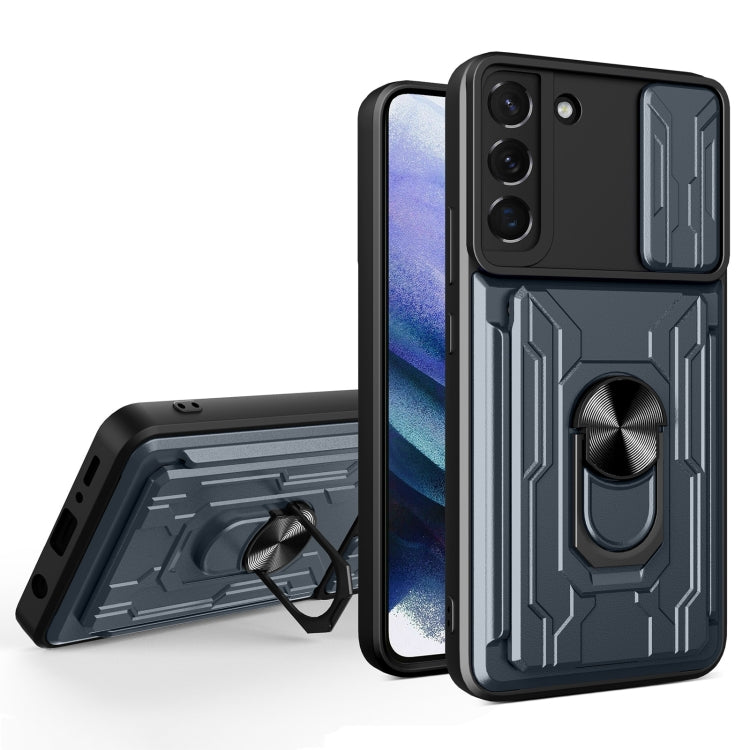 For Samsung Galaxy S22+ 5G Sliding Camshield Card Phone Case