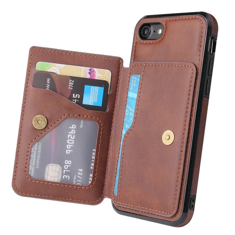 For iPhone SE 2022 / SE 2020 / 8 / 7 Calf Texture Magnetic Case