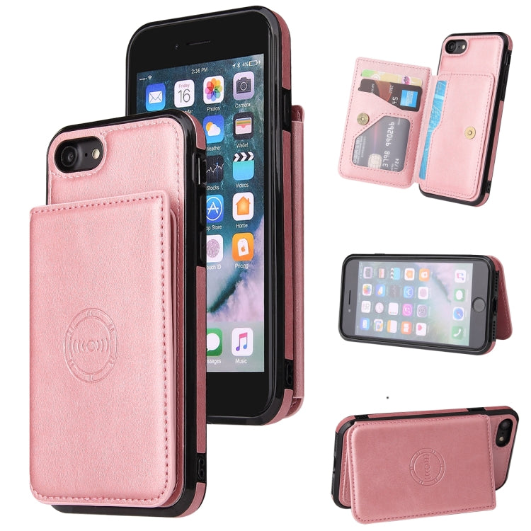 For iPhone SE 2022 / SE 2020 / 8 / 7 Calf Texture Magnetic Case